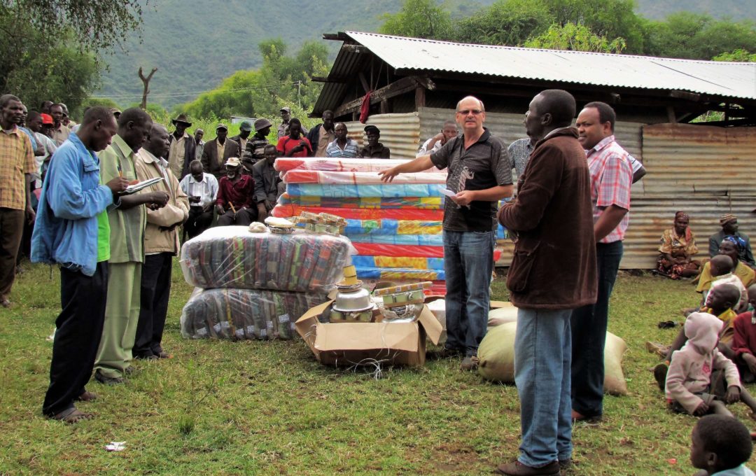 Community event, receiving donations